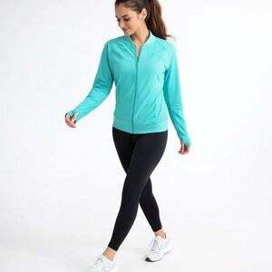 Lucy Teal Zip Athletic Jacket M Yoga Running Athleisure Fit
